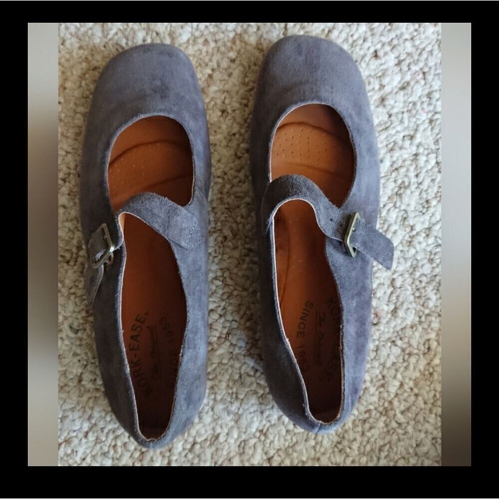 KORK-EASE Prato Suede Mary Jane Flat In Dark Grey size 6.5M - Picture 4 of 14